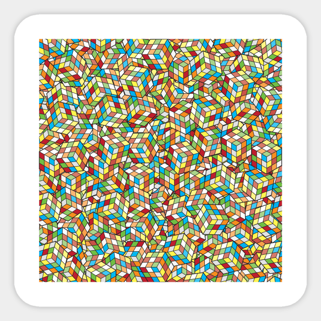 Rubix Cube Pattern Sticker by Woah_Jonny